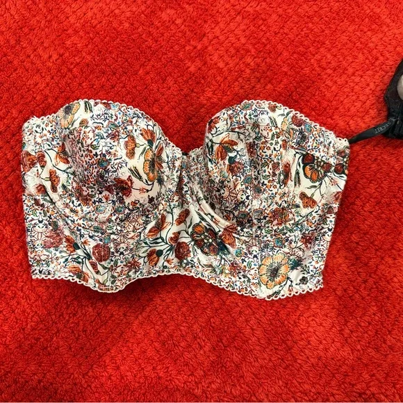 Victoria's Secret NWOT 32D Floral and Lace Convertible Bustier - Picture 3 of 8